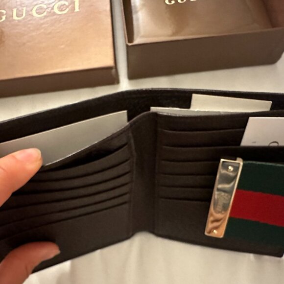 Brand New Gucci Ophidia GG Canvas and Leather Web French Wallet - Picture 6 of 7